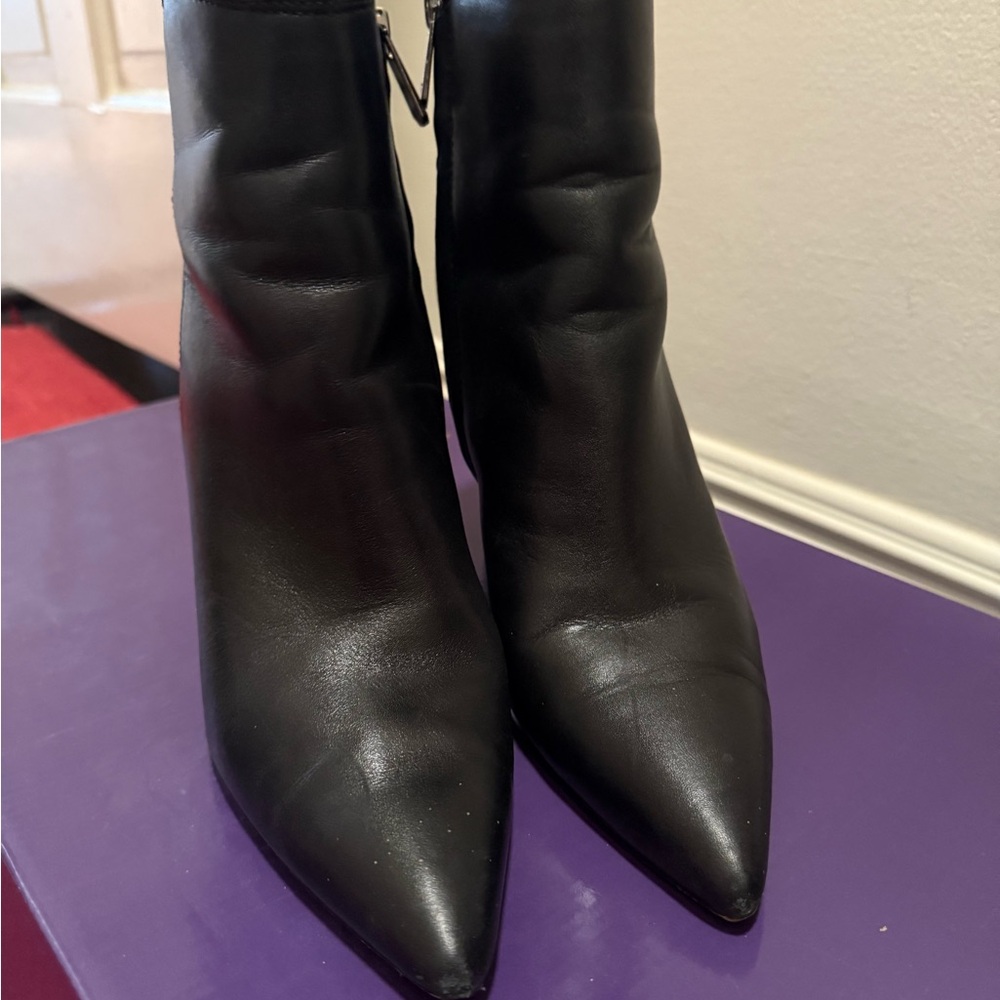 Black Pointed Toe Ankle Boots - Women